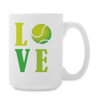 I Love Tennis  - Large Mug 440 ml - white - Right
