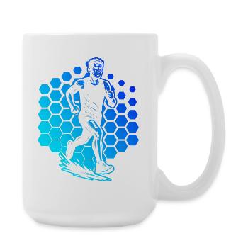 Running motif for real lovers - Large Mug 440 ml - white - Right
