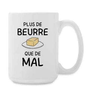 Bloc beurre sur assiette gourmandise gourmand  - Grande tasse 440 ml - blanc - Droite