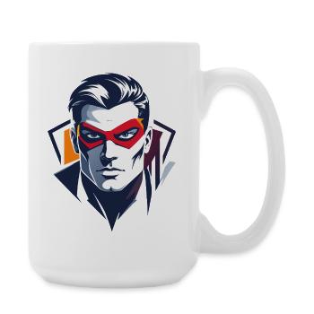 Hero Portrait Red Mask Comic Superhero Character - Large Mug 440 ml - white - Right