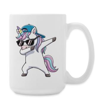 Dessin animé de lunettes de soleil licorne à appliquer à la fraîcheur - Grande tasse 440 ml - blanc - Droite