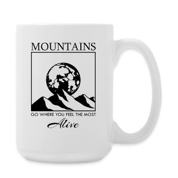 Mountain Range with the Moon - Large Mug 440 ml - white - Right