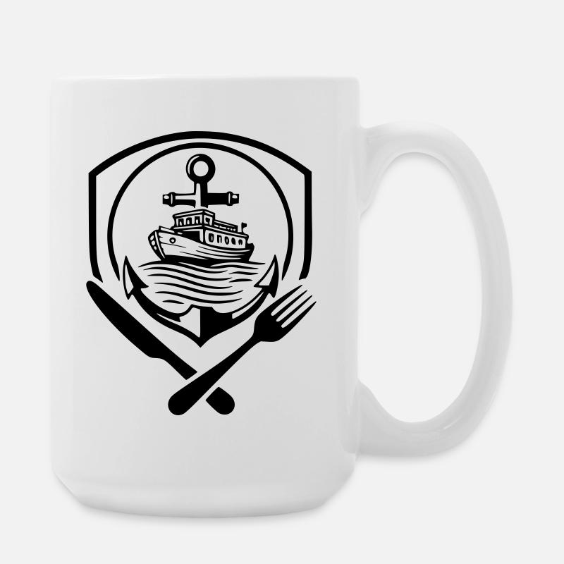Restaurant Boatman Logo - Large Mug 440 ml - white