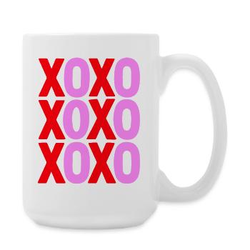 XOXO Love Typography Minimal Design - Large Mug 440 ml - white - Right