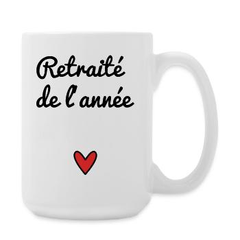 RETRAITE. RETRAITE. RETRAITEE. RETRAITE - Grande tasse 440 ml - blanc - Droite