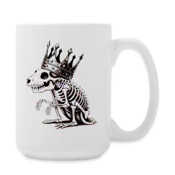 Neon Königsdino mit Krone - Große Tasse 440 ml - Weiß - Rechts