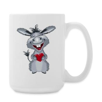 herz_esel1 - Große Tasse 440 ml - Weiß - Rechts