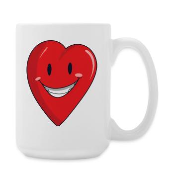 Cheerful heart with a smile - Large Mug 440 ml - white - Right