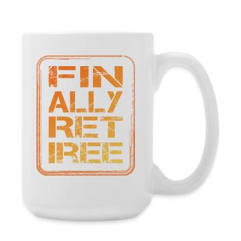 finally pensioner retiree pension pension - Large Mug 440 ml - white - Right