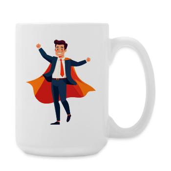 Business Hero Success Management Office Hero Motif - Large Mug 440 ml - white - Right