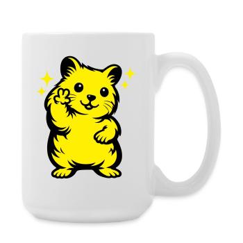 Hamster Cartoon - Große Tasse 440 ml - Weiß - Rechts