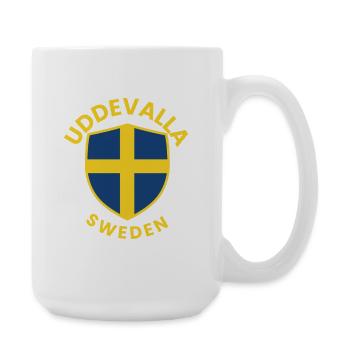 Emblème du bouclier suédois avec drapeau - Grande tasse 440 ml - blanc - Droite