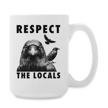 Funny Crowing Support The Locals Bird Lovers - Large Mug 440 ml - white - Right