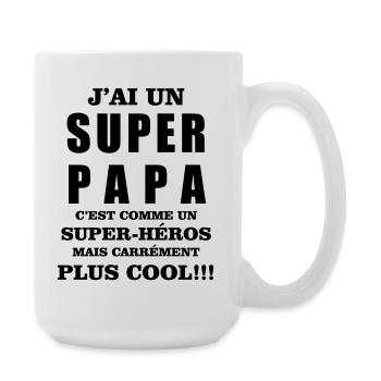 Super papa - Grande tasse 440 ml - blanc - Droite