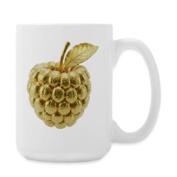 Goldene Himbeere Motiv - Große Tasse 440 ml - Weiß - Rechts