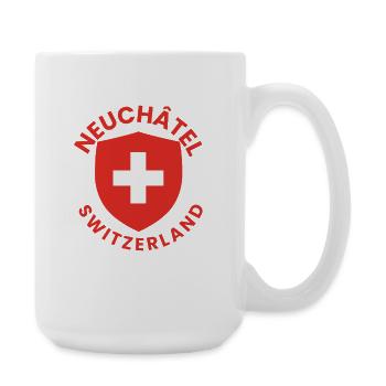 Neuchâtel Schweizer Schild - Große Tasse 440 ml - Weiß - Rechts