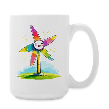 Sourire de moulin à vent arc-en-ciel - Grande tasse 440 ml - blanc - Droite