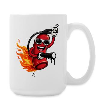 Un extincteur cool avec des flammes - Grande tasse 440 ml - blanc - Droite