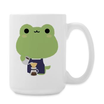 Kawaii Frog Barista - Large Mug 440 ml - white - Right