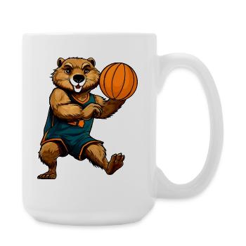 Basketball player Biber - Large Mug 440 ml - white - Right