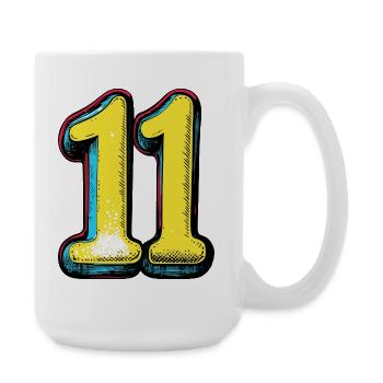 11 Nombre coloré - Grande tasse 440 ml - blanc - Droite