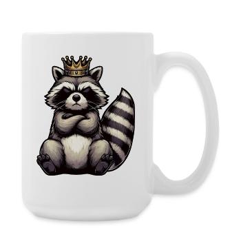 raton laveur, raton laveur, animal des bois, drôle de raton laveur - Grande tasse 440 ml - blanc - Droite
