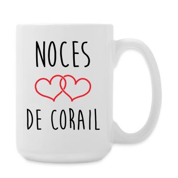 Noces de Corail 11 ans de mariage - Grande tasse 440 ml - blanc - Droite