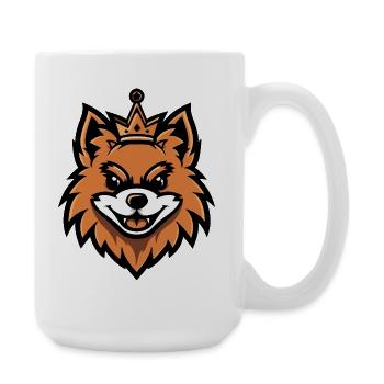 Pomeranian Hund Krone - Große Tasse 440 ml - Weiß - Rechts