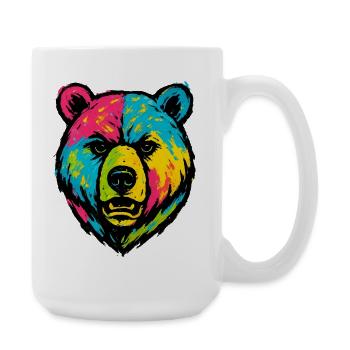 Bear Badly Licked Pop Art - Large Mug 440 ml - white - Right