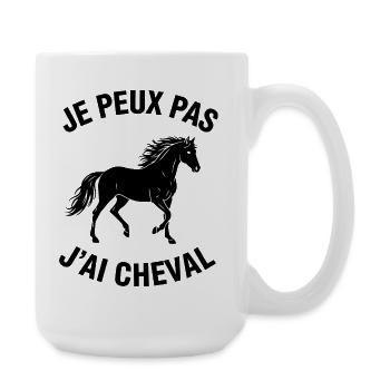 Ich kann nicht, ich habe ein Pferd - Große Tasse 440 ml - Weiß - Rechts