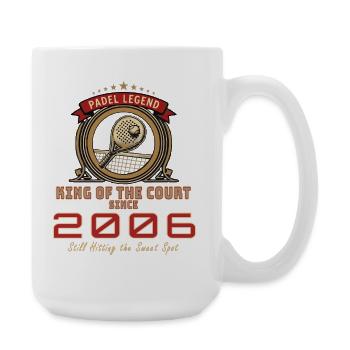 Padel Legende 2006, Geburtstags Shirt, Hoodie, Mug - Große Tasse 440 ml - Weiß - Rechts