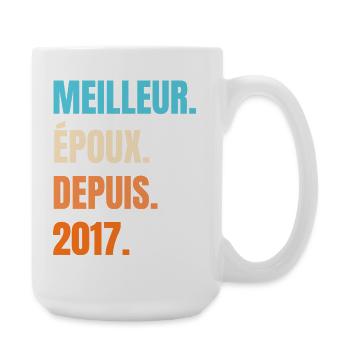 Best Husband Since 2017 Gift Husband - Large Mug 440 ml - white - Right