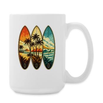 Tropisches Surf-Triptychon - Große Tasse 440 ml - Weiß - Rechts