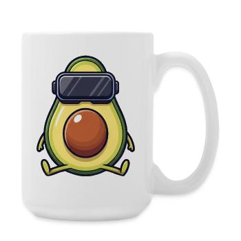 Süßer Avocado Vegan Gamer Cartoon Gemüse - Große Tasse 440 ml - Weiß - Rechts