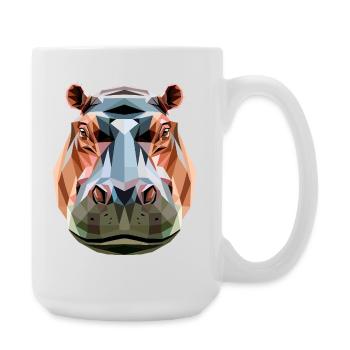 Nilpferd Flusspferd Mama Hippopotamus Cooles Hippo - Grande tasse 440 ml - blanc - Droite