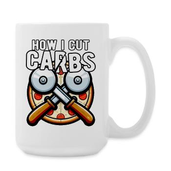 How I Cut Carbs Diet Pizza Funny - Large Mug 440 ml - white - Right