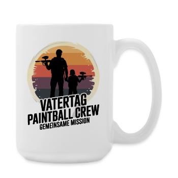 Papa Kind Paintball Vatertag Geschenk Crew 2026 - Große Tasse 440 ml - Weiß - Rechts