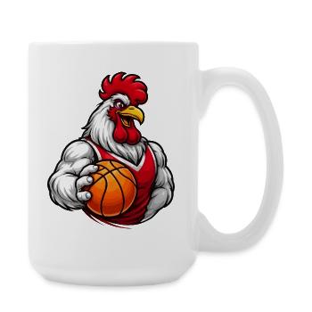 Basketball Huhn Mascot - Große Tasse 440 ml - Weiß - Rechts