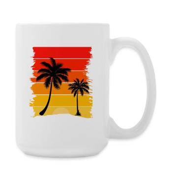 Sunset Radiance Palme - Große Tasse 440 ml - Weiß - Rechts