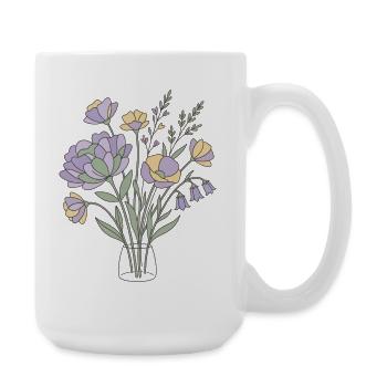Fleurs Blumen pastel Botanik - Grande tasse 440 ml - blanc - Droite