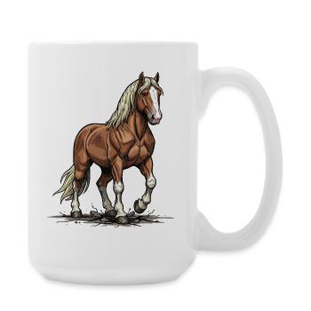 Chestnut Draft Horse Mane Blonde Strength - Large Mug 440 ml - white - Right