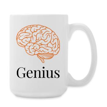 Gehirn in orangen Linien - Große Tasse 440 ml - Weiß - Rechts