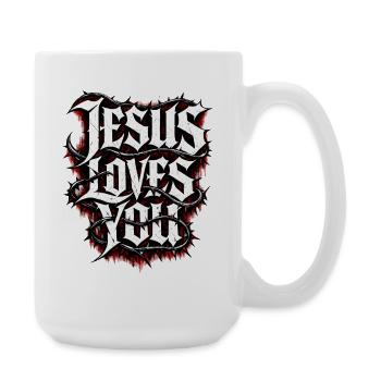 Jesus Loves You Streetwear - Large Mug 440 ml - white - Right