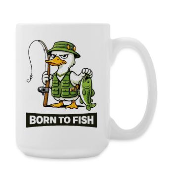 Born to Fish Duck Angler - Large Mug 440 ml - white - Right