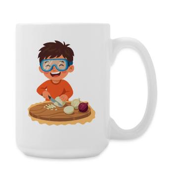 Enfant coupe les oignons intelligemment - Grande tasse 440 ml - blanc - Droite
