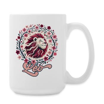 Floral Leo Circle - Large Mug 440 ml - white - Right