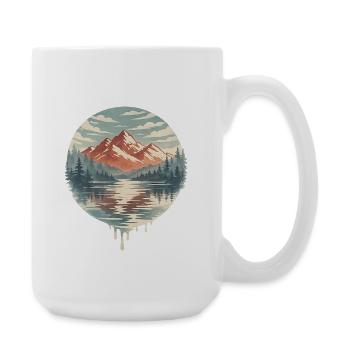 Circular Lake Mountains - Large Mug 440 ml - white - Right