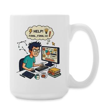 Graphic Designer Chaos Export Panic - Große Tasse 440 ml - Weiß - Rechts