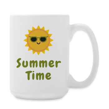 Summer Time Cute Sun Minimal Vacation Design - Large Mug 440 ml - white - Right