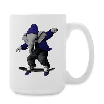 Elefant Skater - Große Tasse 440 ml - Weiß - Rechts
